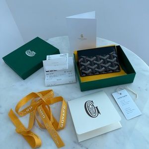 GOYARD St. Sulpice Card Holder Black Goyardine Like New